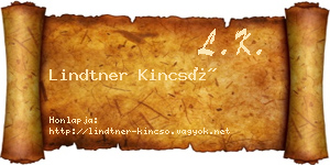 Lindtner Kincső névjegykártya