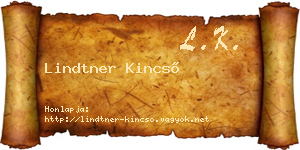 Lindtner Kincső névjegykártya